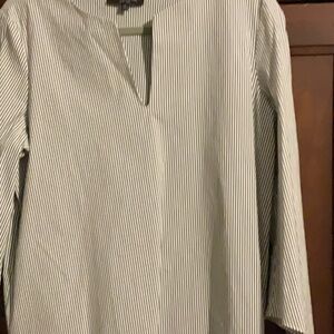 Lafayette 148 New York Striped Shirt - Blue and White